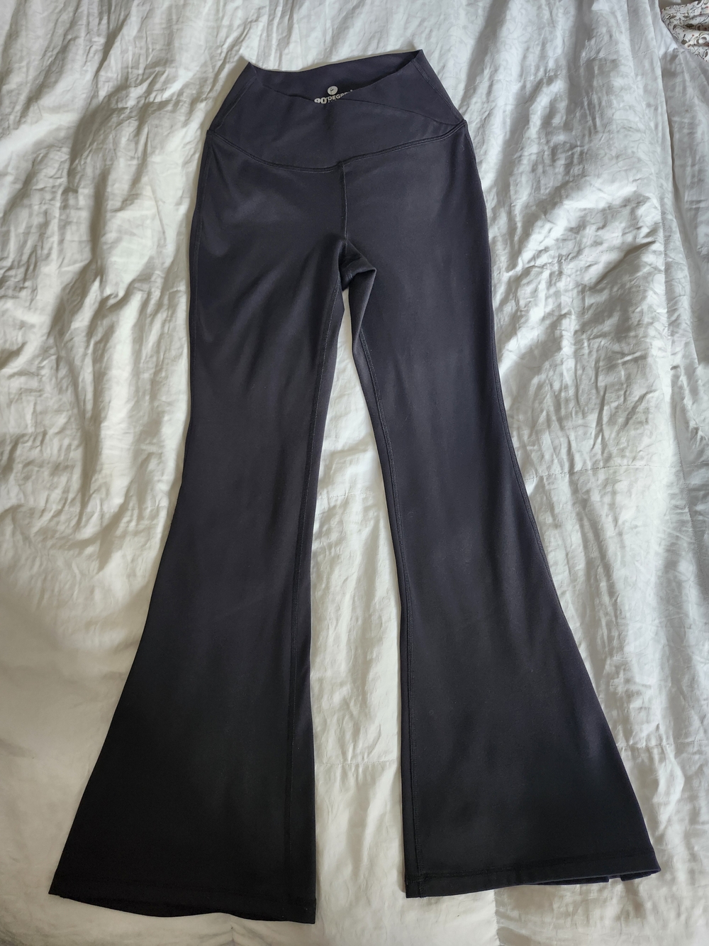 90 Degree By Reflex Black Flared High Waist Active Pants